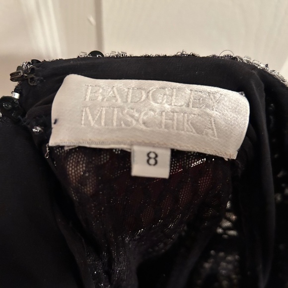 Badgley Mischka Black and Silver full length dress - Picture 10 of 10